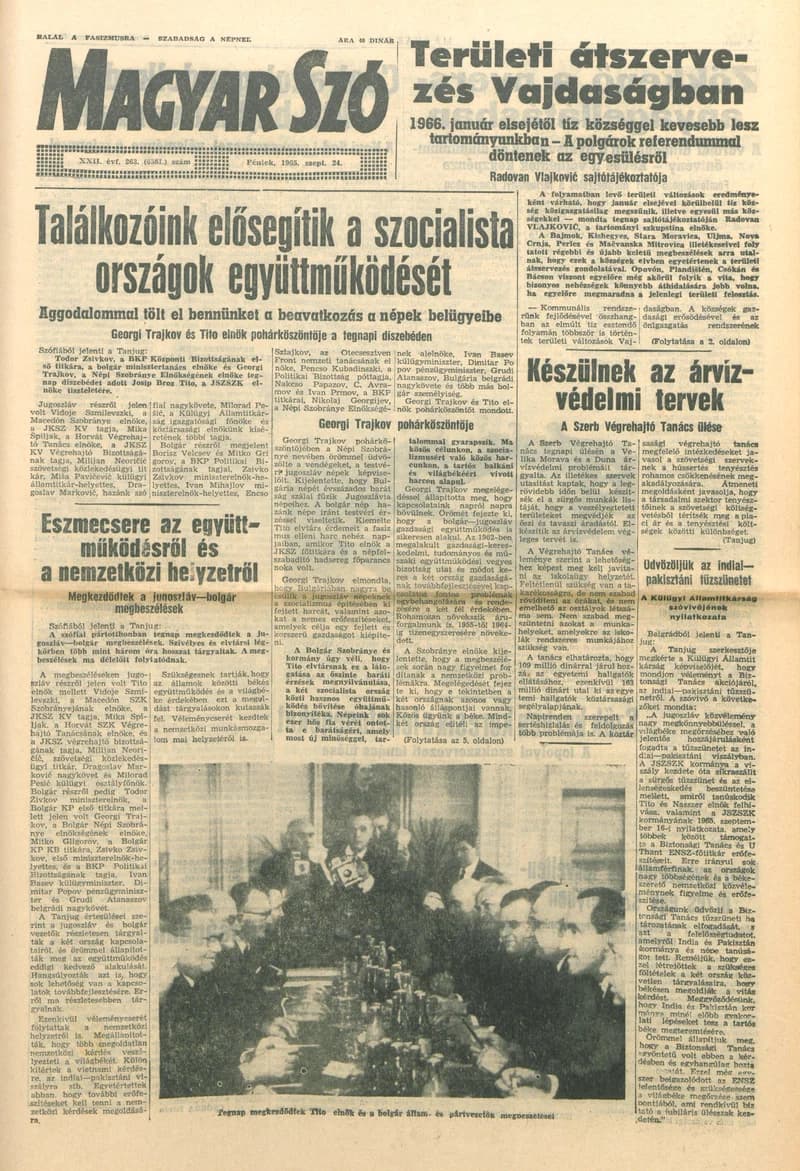 Magyar Szó, 22. évf. 1965. szeptember 24. 263. sz. 1–16. oldal
