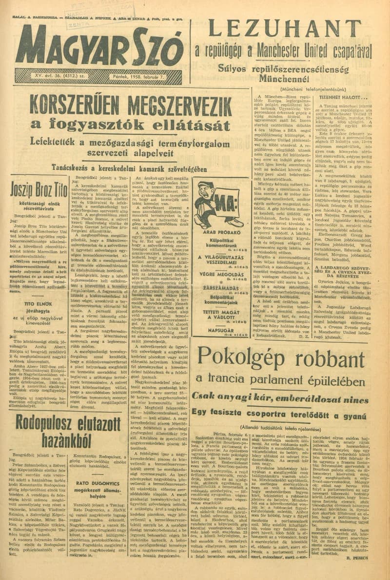 Magyar Szó, 15. évf. 1958. február 7. 36. sz. 1–12. oldal