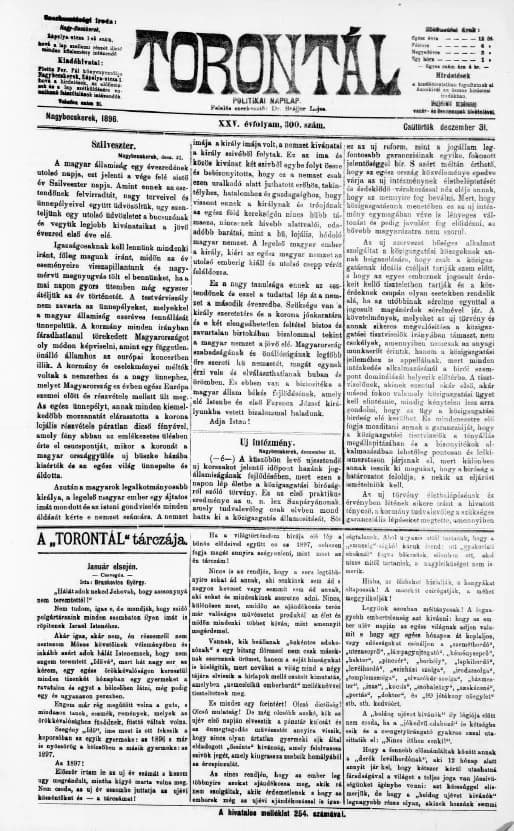 Torontál, 25. évf. 1896. december 31. 300. sz.