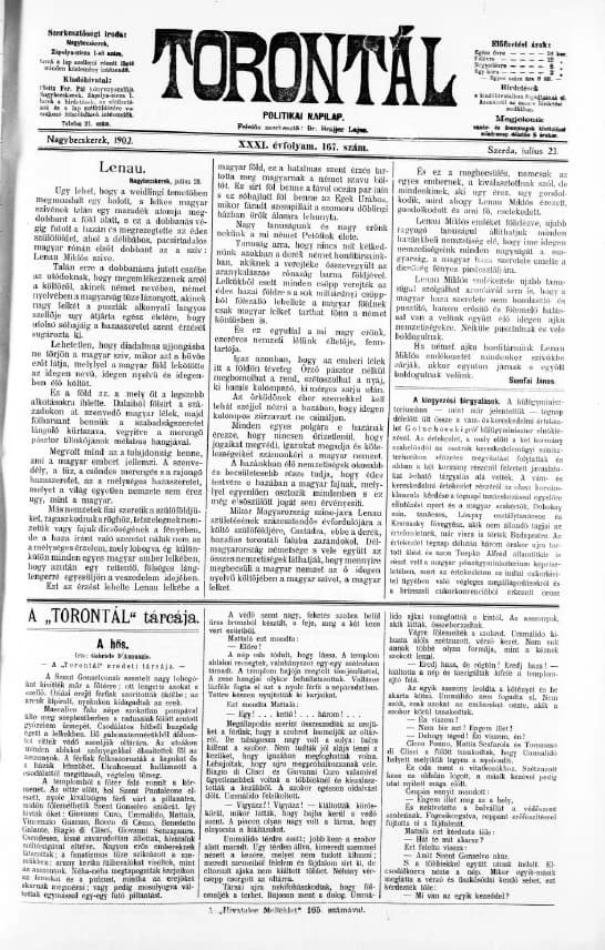 Torontál, 31. évf. 1902. július 23. 167. sz.