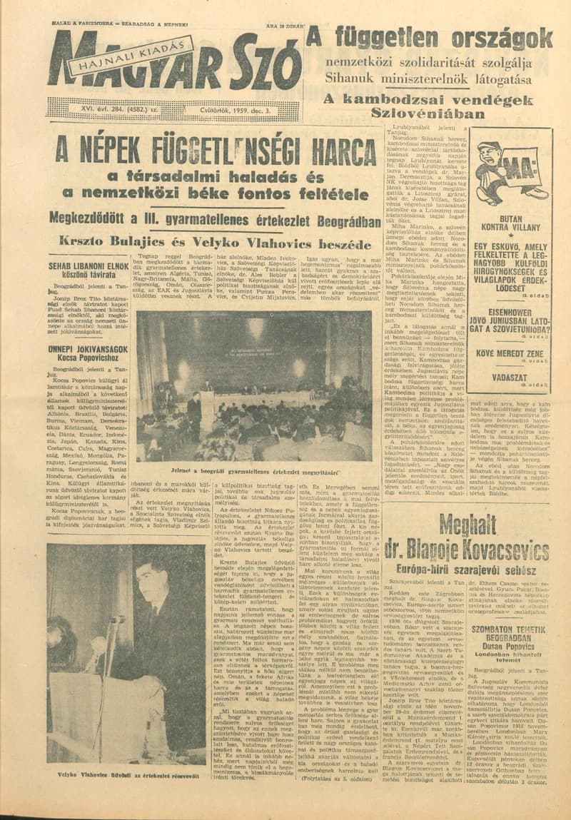 Magyar Szó, 16. évf. 1959. december 3. 284. sz. 1–24. oldal