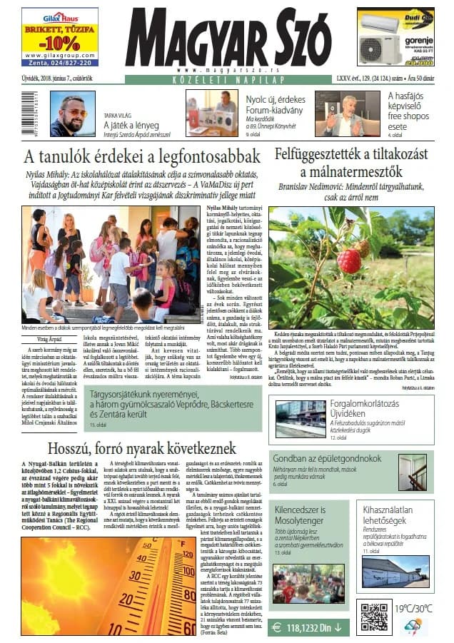 Magyar Szó, 75. évf. 2018. június 7. 129. sz. 1–20. oldal