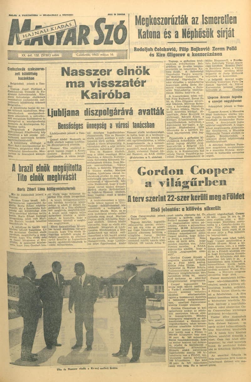 Magyar Szó, 20. évf. 1963. május 16. 132. sz. 1–16. oldal