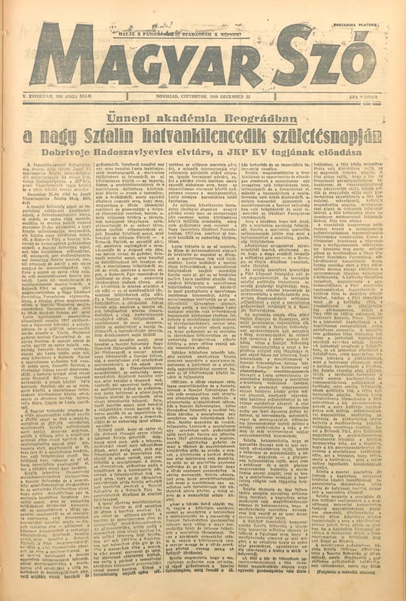 Magyar Szó, 5. évf. 1948. december 23. 305. sz. 1–4. oldal