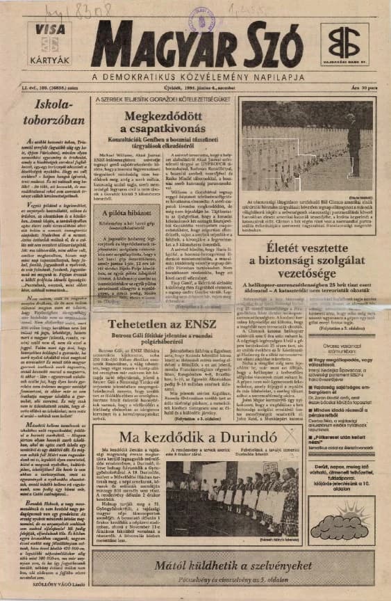 Magyar Szó, 51. évf. 1994. június 4. 109. sz.