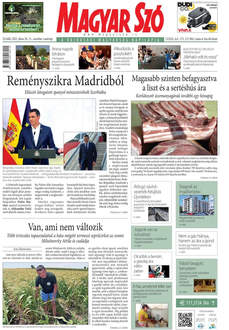 Magyar Szó, 79. évf. 2022. július 30. – 31. 175. sz. 1–32. oldal