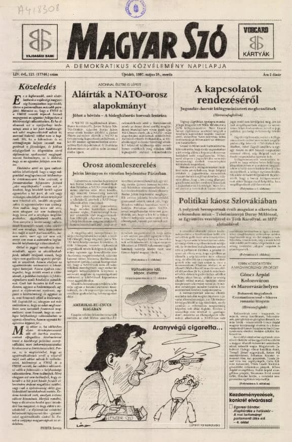 Magyar Szó, 54. évf. 1997. május 28. 123. sz. 1–16. oldal
