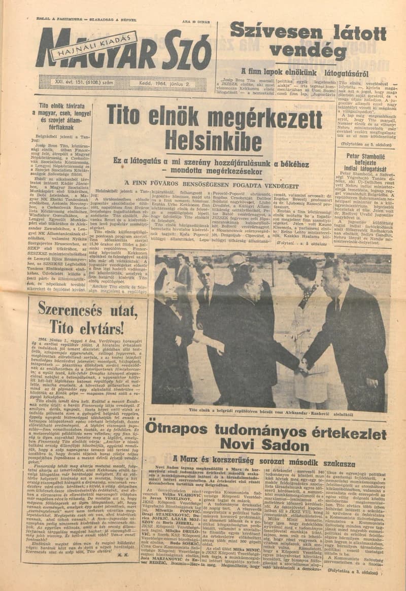 Magyar Szó, 21. évf. 1964. június 2. 151. sz. 1–16. oldal