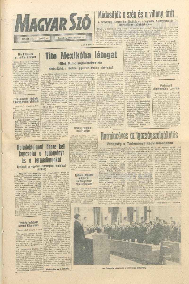 Magyar Szó, 32. évf. 1975. február 22. 51. sz.