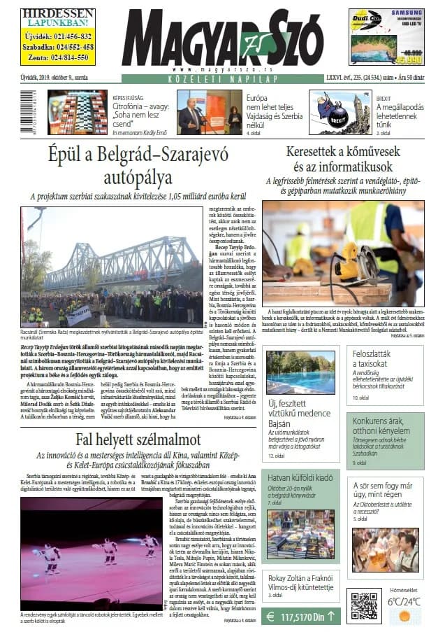 Magyar Szó, 76. évf. 2019. október 9. 235. sz. 1–16. oldal