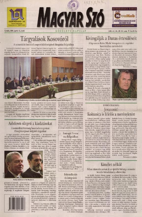 Magyar Szó, 62. évf. 2005. április 12. 84. sz. 1–20. oldal