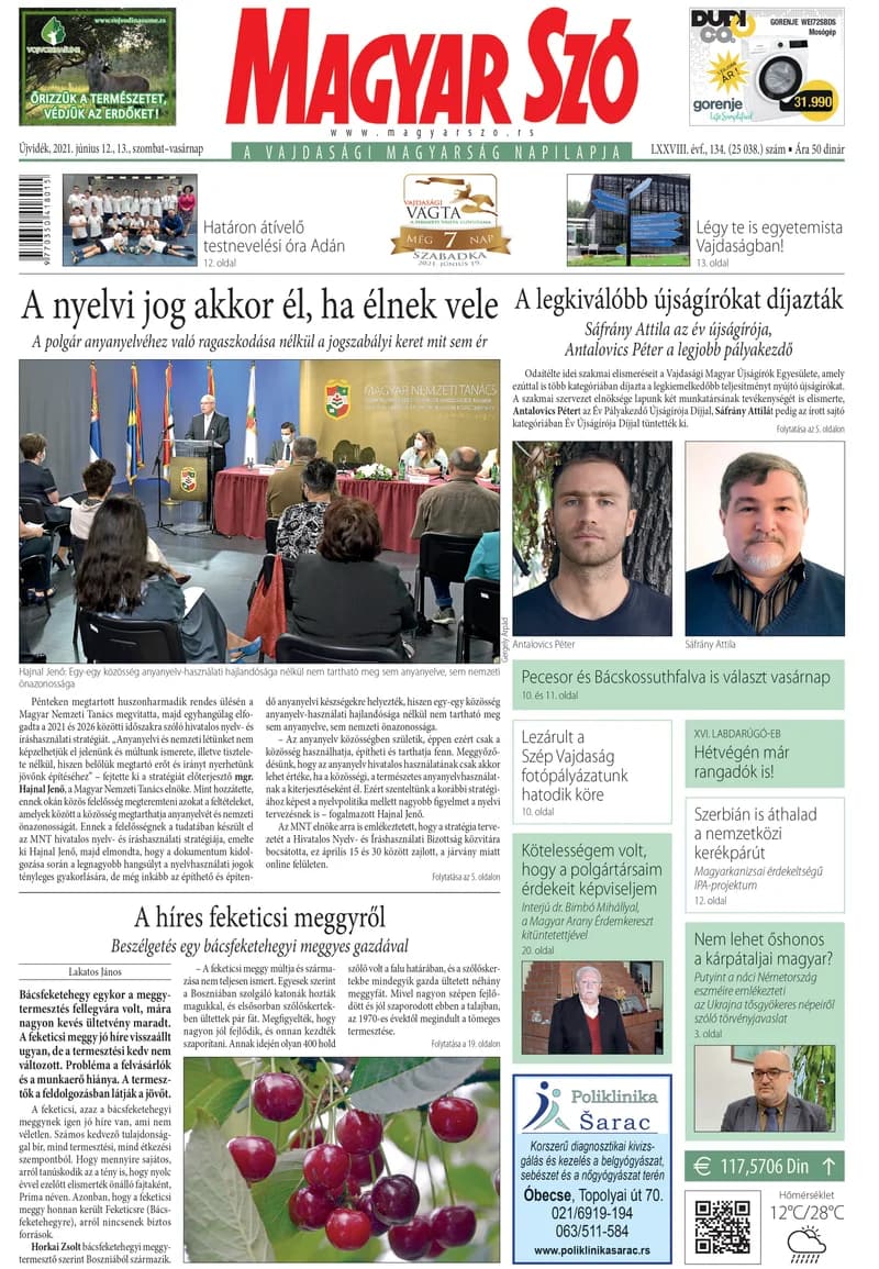Magyar Szó, 78. évf. 2021. június 12. – 13. 134. sz. 1–32. oldal