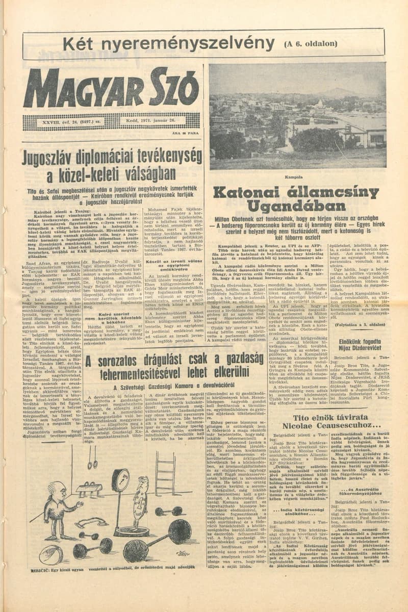 Magyar Szó, 28. évf. 1971. január 26. 24. sz. 1–16. oldal