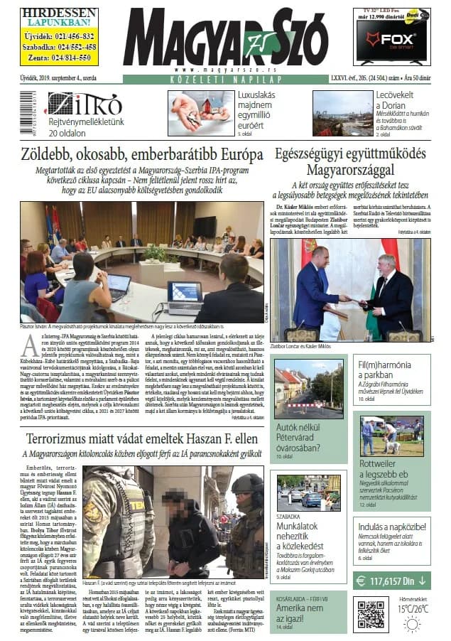 Magyar Szó, 76. évf. 2019. szeptember 4. 205. sz. 1–16. oldal