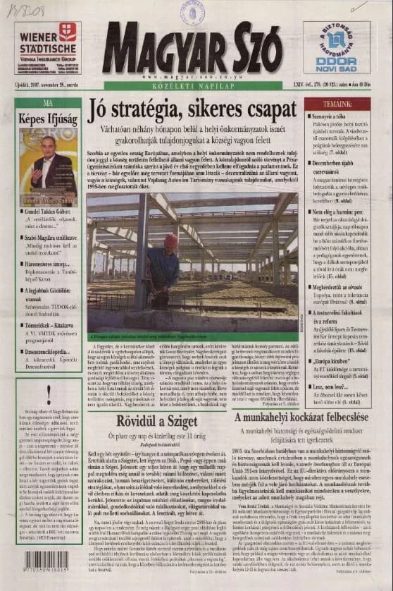 Magyar Szó, 64. évf. 2007. november 28. 279. sz. 1–20. oldal