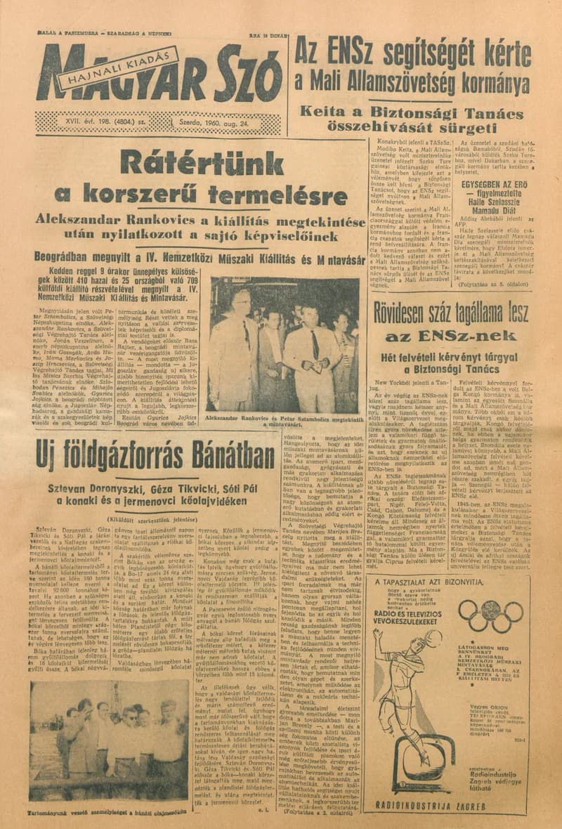 Magyar Szó, 17. évf. 1960. augusztus 24. 198. sz. 1–22. oldal