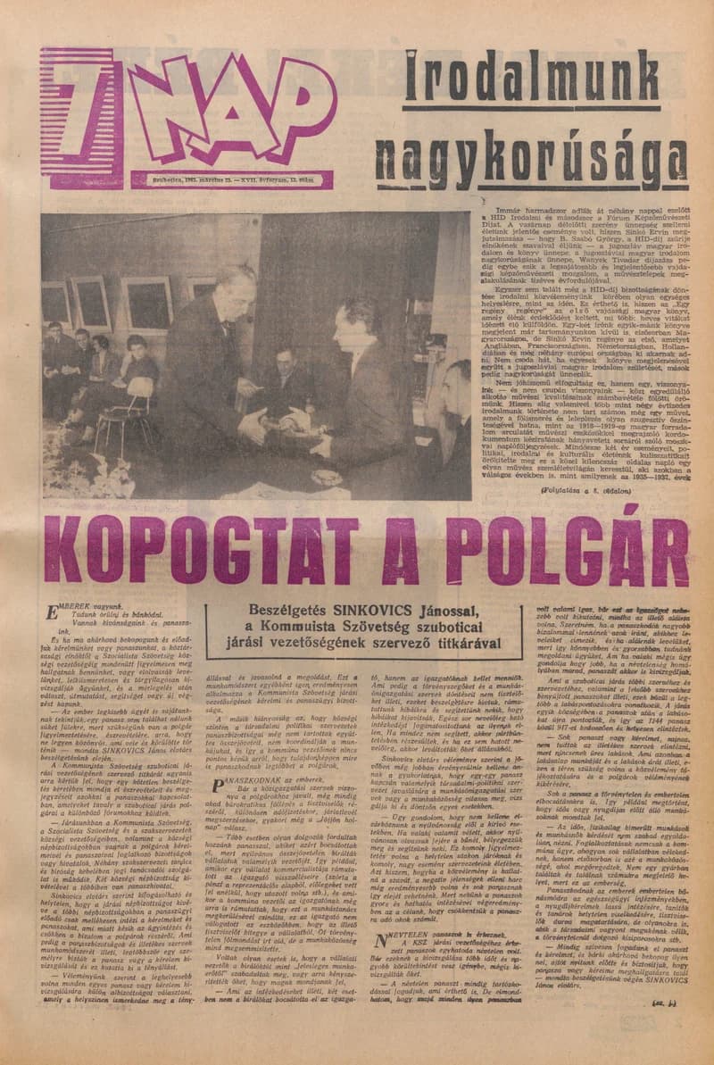 7 Nap, 17. évf. 1962. március 23. 12. sz. 1–20. oldal