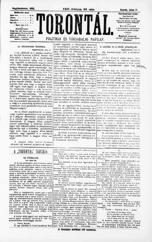 Torontál, 24. évf. 1895. július 17. 162. sz.