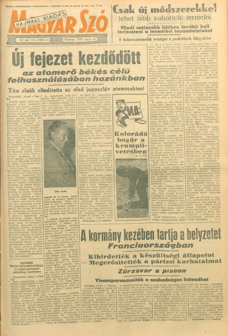 Magyar Szó, 15. évf. 1958. május 18. 131. sz. 1–22. oldal