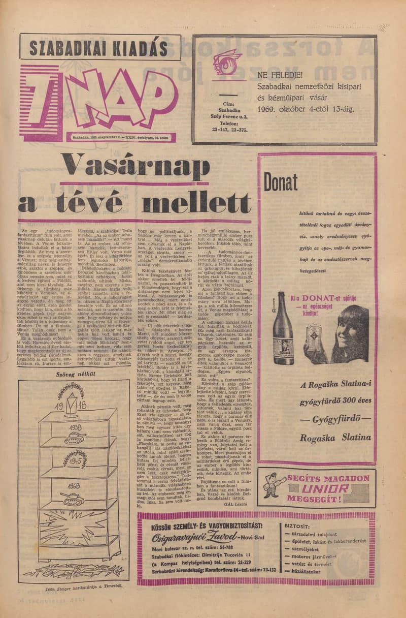7 Nap, 24. évf. 1969. szeptember 5. 36. sz. 1–16. oldal