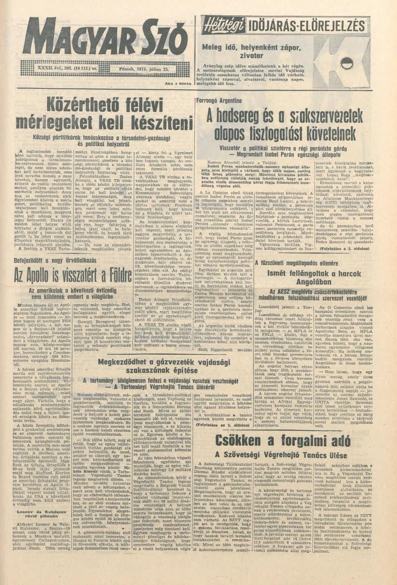 Magyar Szó, 32. évf. 1975. július 25. 202. sz.