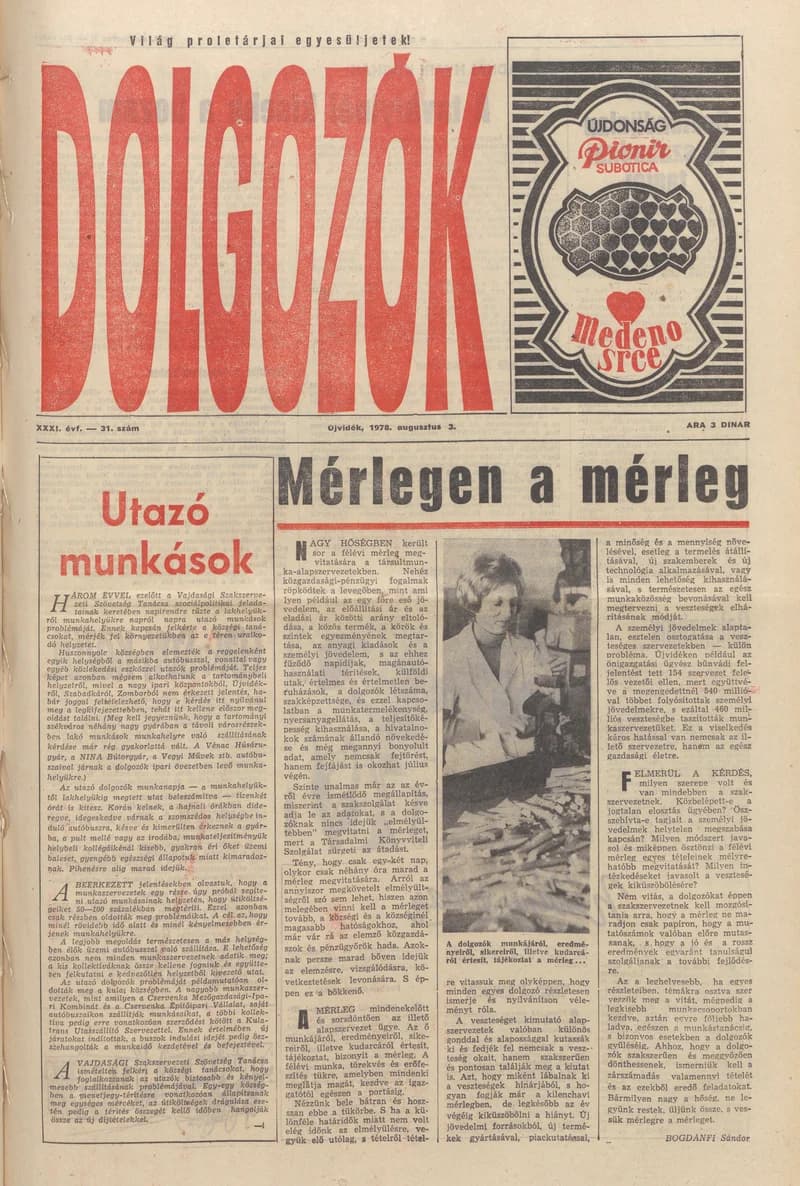 Dolgozók, 32. évf. 1978. augusztus 3. 31. sz.