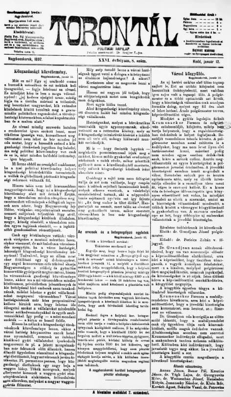 Torontál, 26. évf. 1897. január 12. 8. sz.