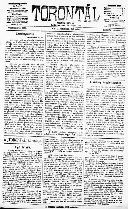 Torontál, 27. évf. 1898. november 10. 256. sz.