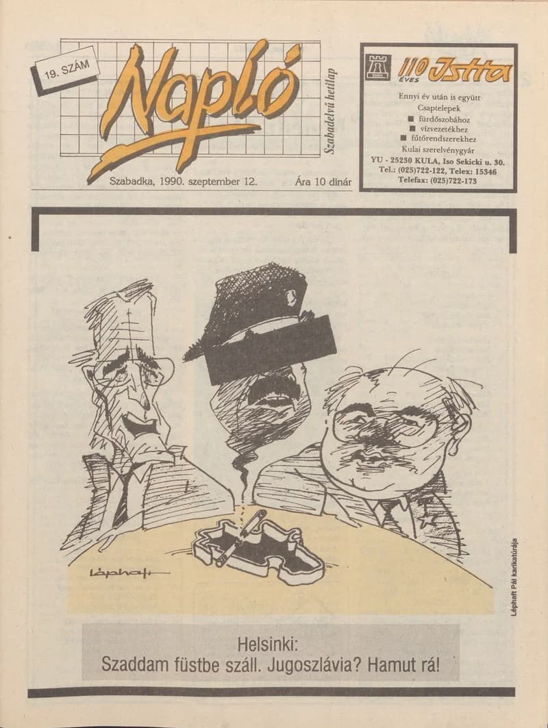 Napló - Szabadelvű hetilap, 1. évf. 1990. szeptember 12. 19. sz.