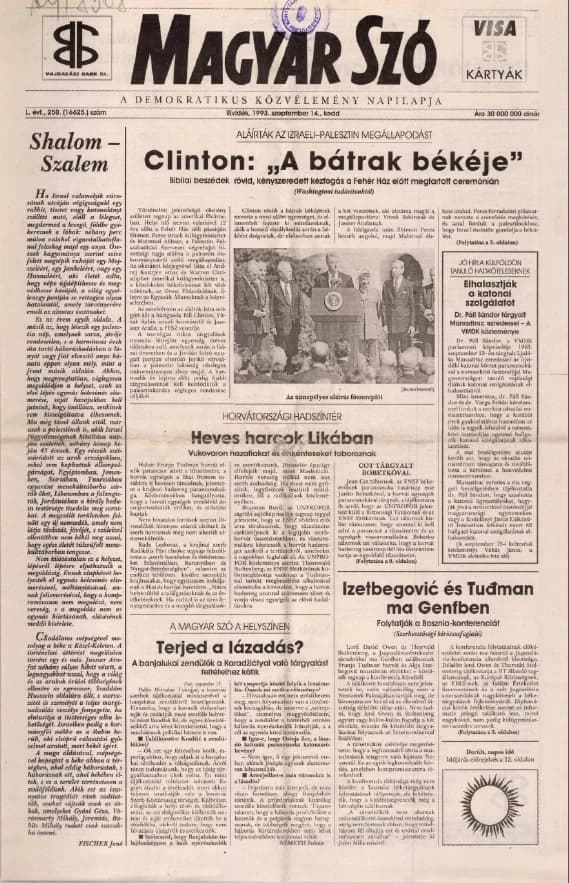 Magyar Szó, 50. évf. 1993. szeptember 14. 251. sz. 1–16. oldal