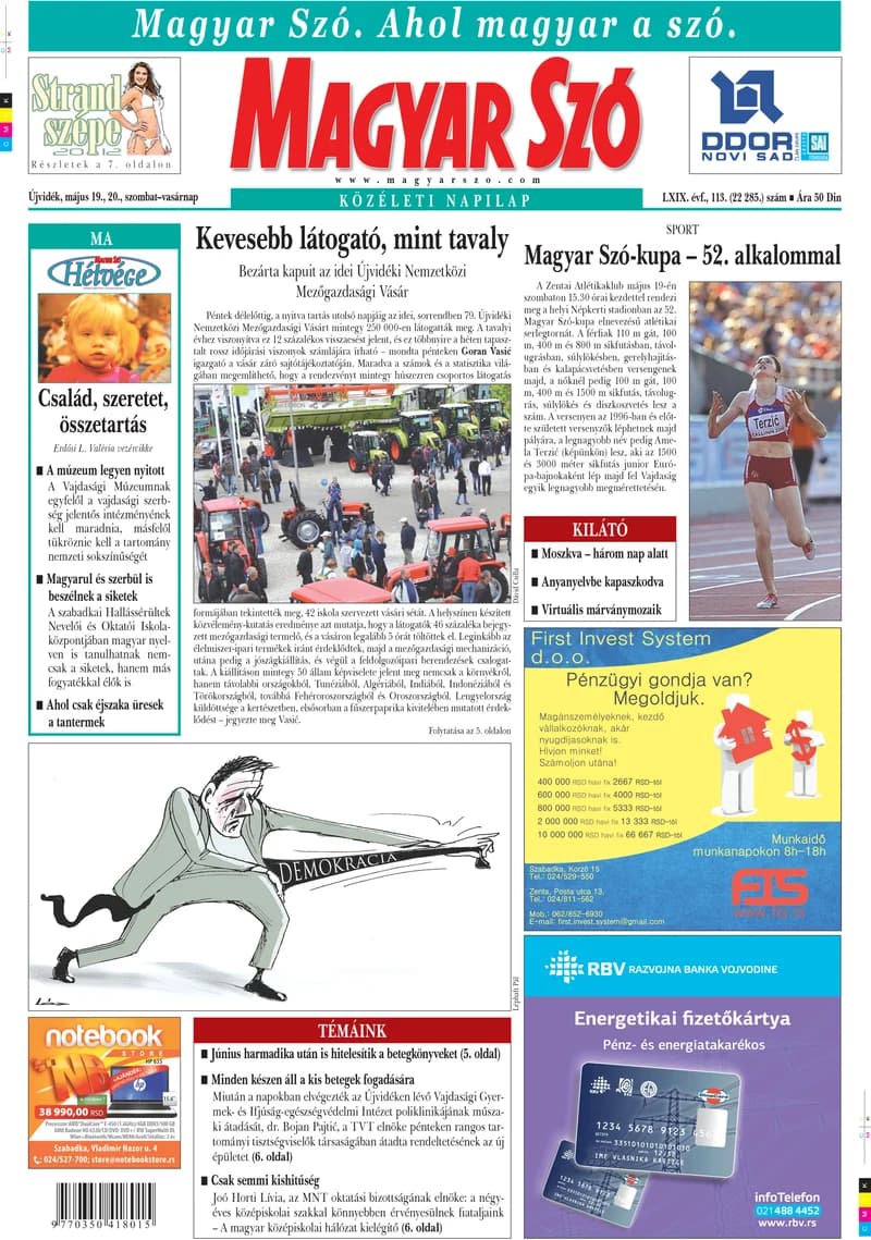 Magyar Szó, 69. évf. 2012. május 19. – 20. 113. sz. 1–44. oldal