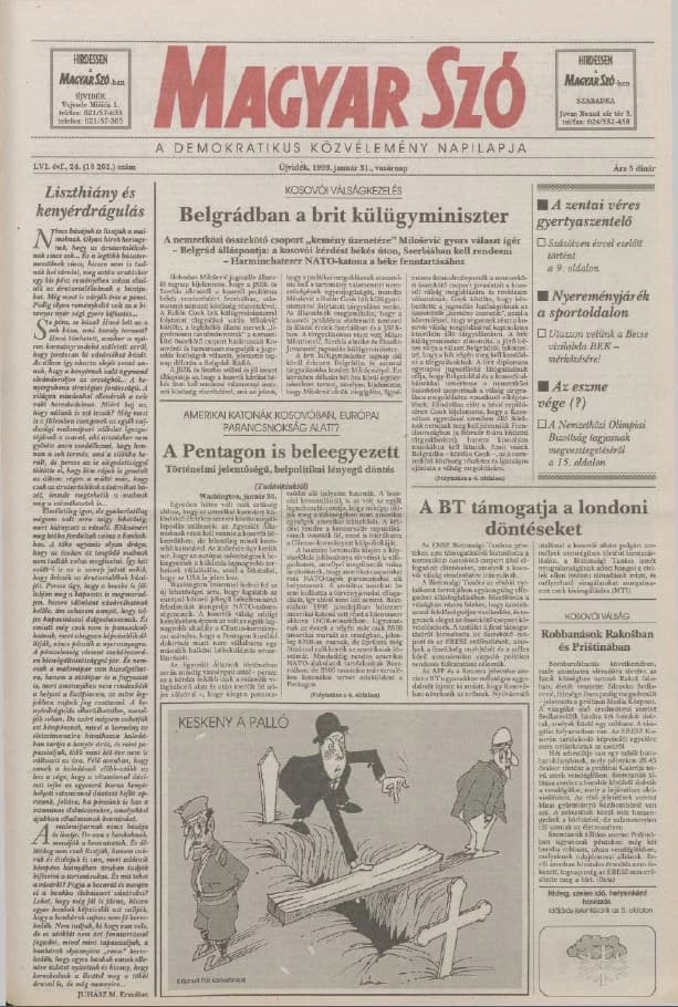 Magyar Szó, 56. évf. 1999. január 31. 24. sz. 1–24. oldal