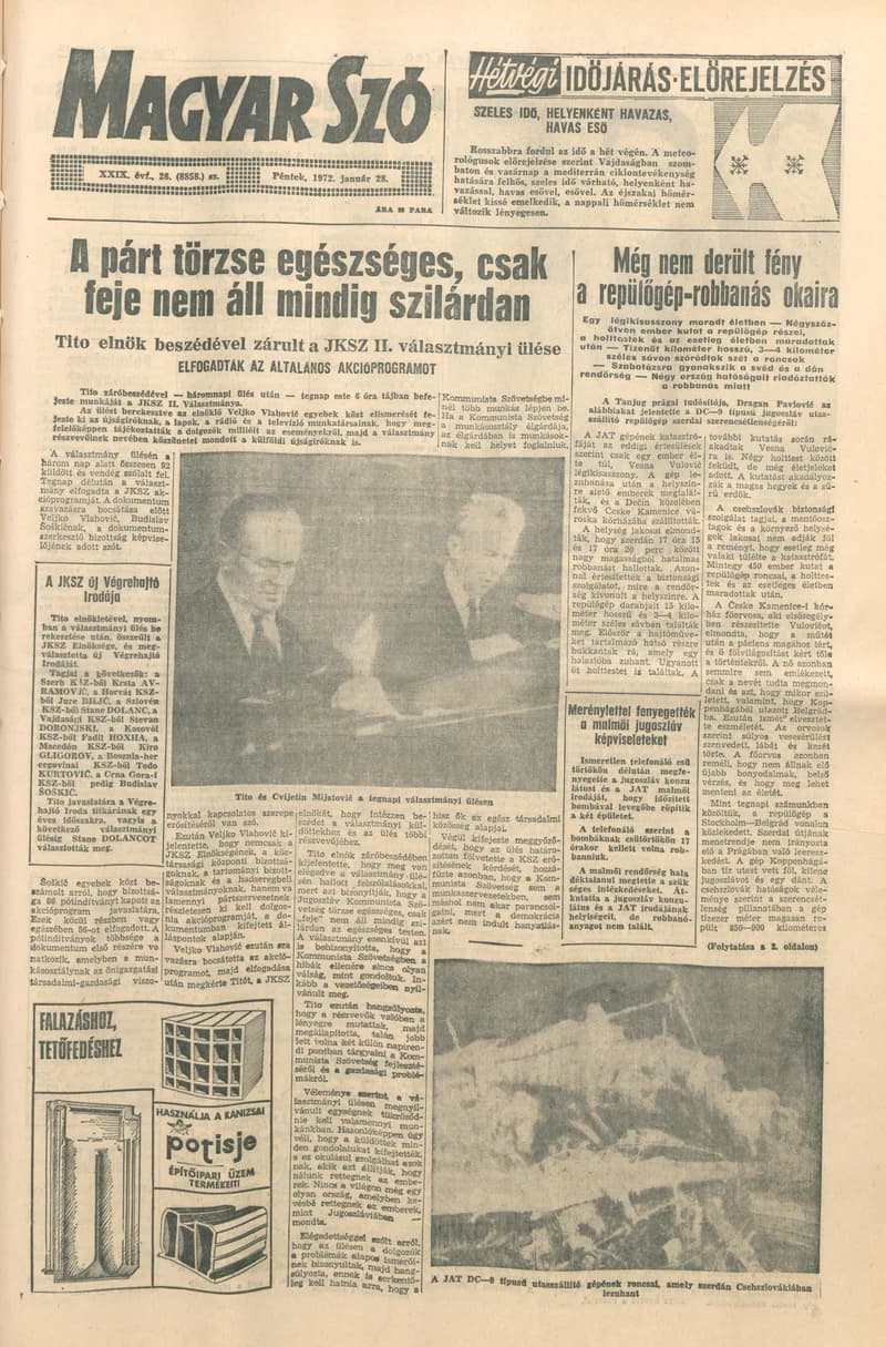 Magyar Szó, 29. évf. 1972. január 28. 26. sz. 1–20. oldal