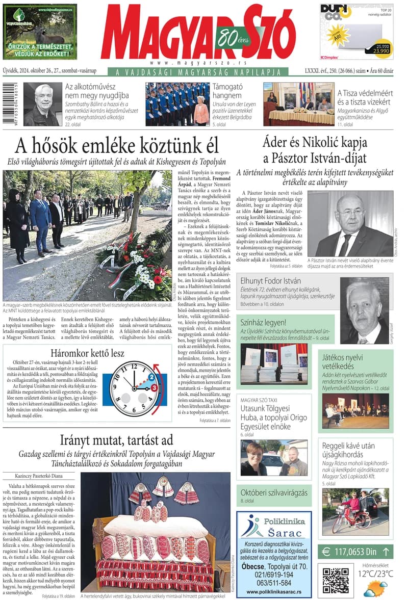 Magyar Szó, 81. évf. 2024. október 26. – 27. 250. sz. 1–32. oldal