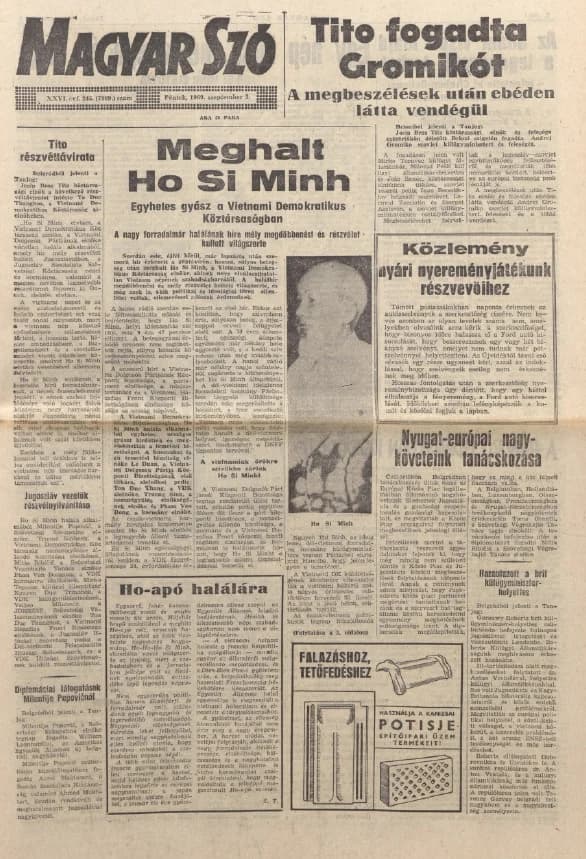 Magyar Szó, 26. évf. 1969. szeptember 5. 245. sz. 1–12. oldal