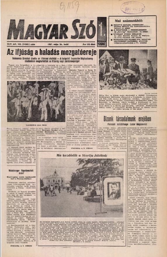Magyar Szó, 44. évf. 1987. május 26. 142. sz. 1–20. oldal