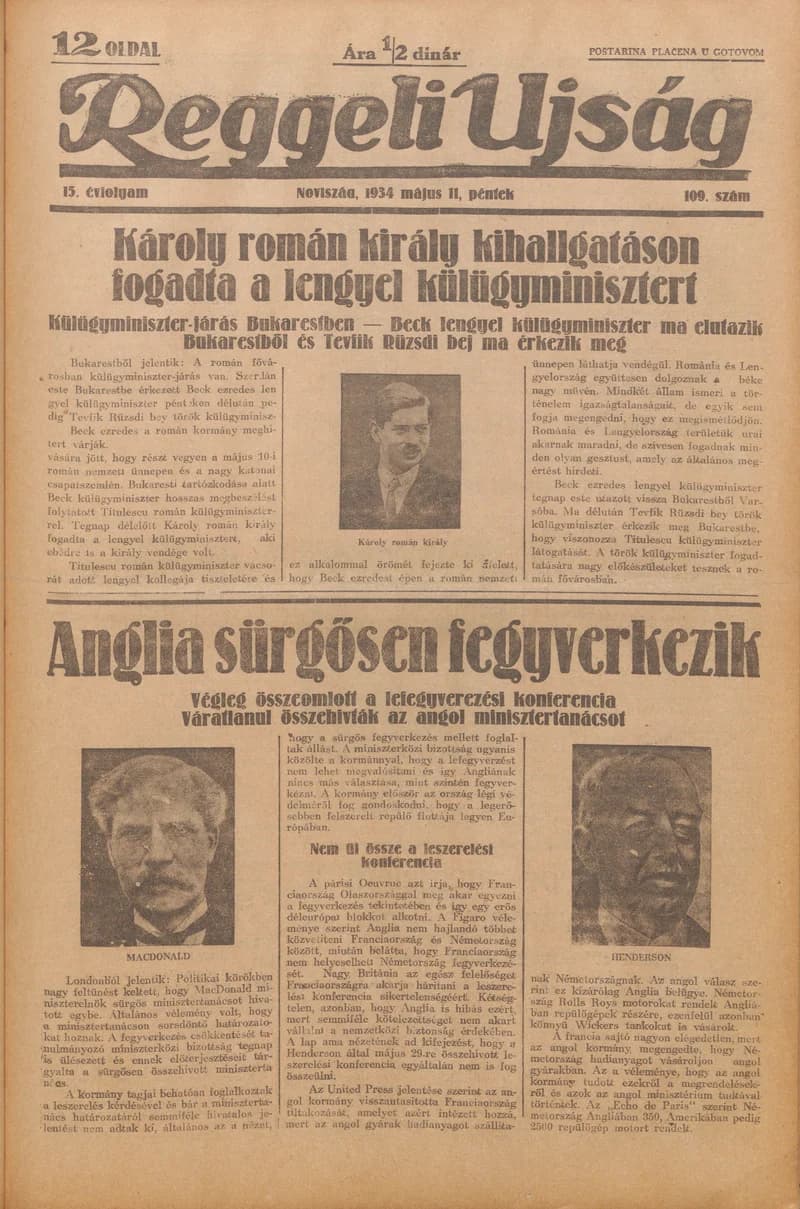 Reggeli Újság, 15. évf. 1934. május 11. 109. sz.