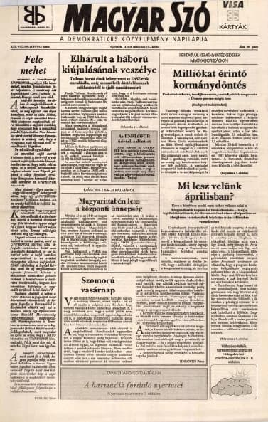 Magyar Szó, 52. évf. 1995. március 14. 60. sz. 1–16. oldal