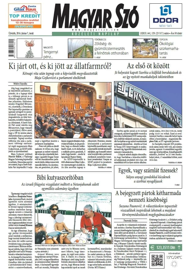 Magyar Szó, 73. évf. 2016. június 7. 129. sz. 1–20. oldal