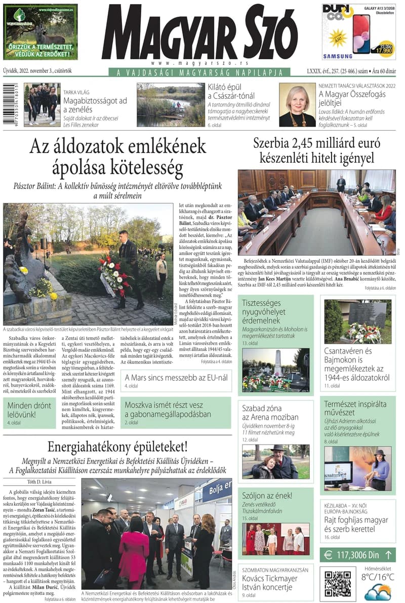 Magyar Szó, 79. évf. 2022. november 3. 257. sz. 1–20. oldal