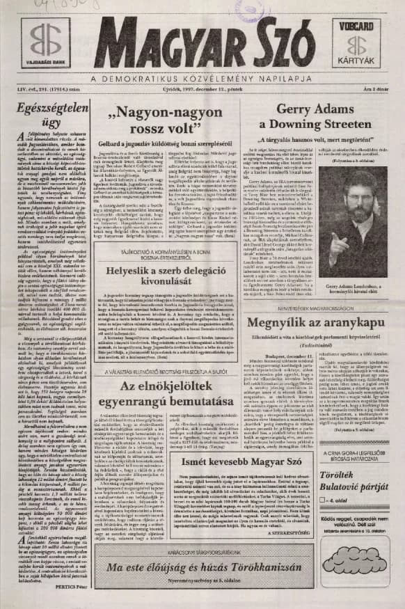 Magyar Szó, 54. évf. 1997. december 12. 291. sz. 1–16. oldal