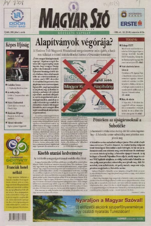 Magyar Szó, 63. évf. 2006. július 5. 153. sz. 1–20. oldal