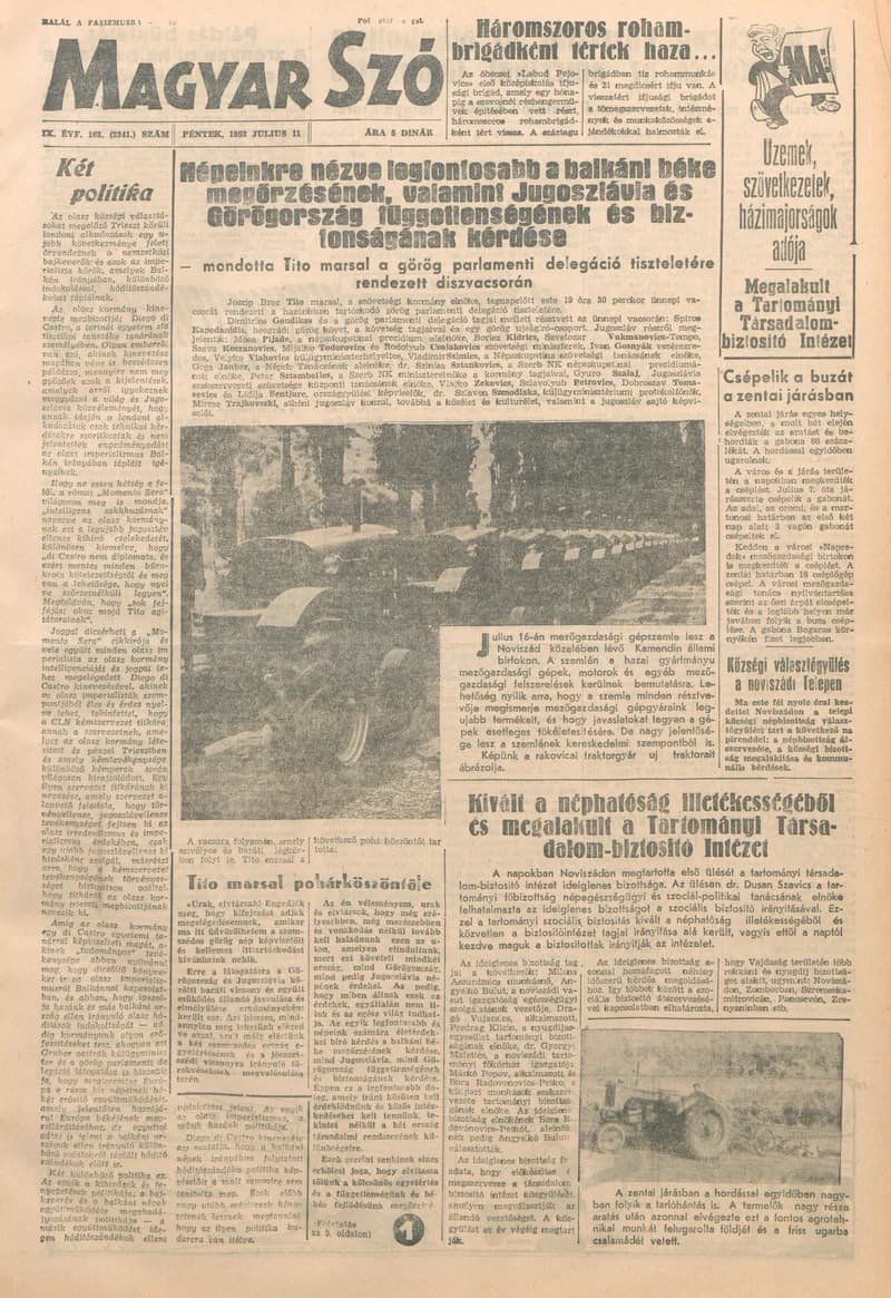 Magyar Szó, 9. évf. 1952. július 11. 163. sz. 1–6. oldal