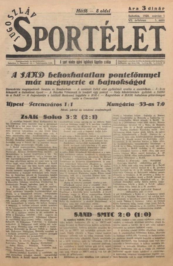 Jugoszláv sportélet, 7. évf. 1928. március 5. 5. sz.