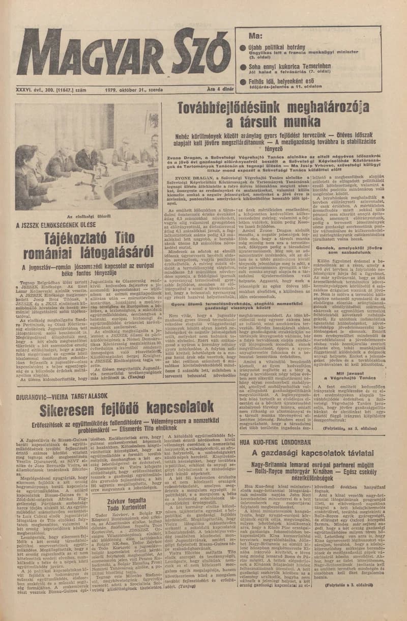 Magyar Szó, 36. évf. 1979. október 31. 300. sz. 1–24. oldal