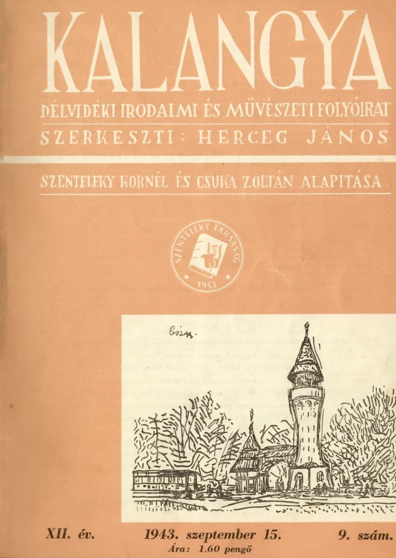 Kalangya, 12. évf. 1943. szeptember 15. 9. sz. 385–432. oldal