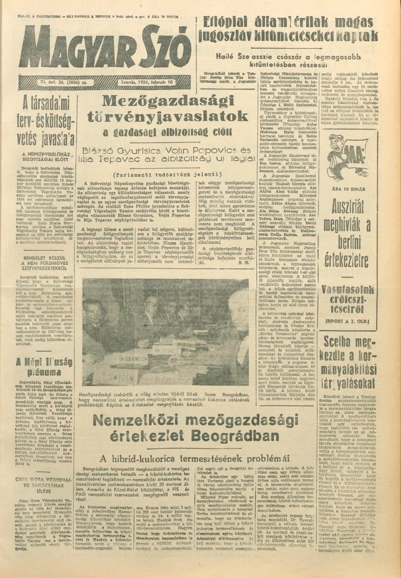 Magyar Szó, 11. évf. 1954. február 10. 38. sz. 1–10. oldal
