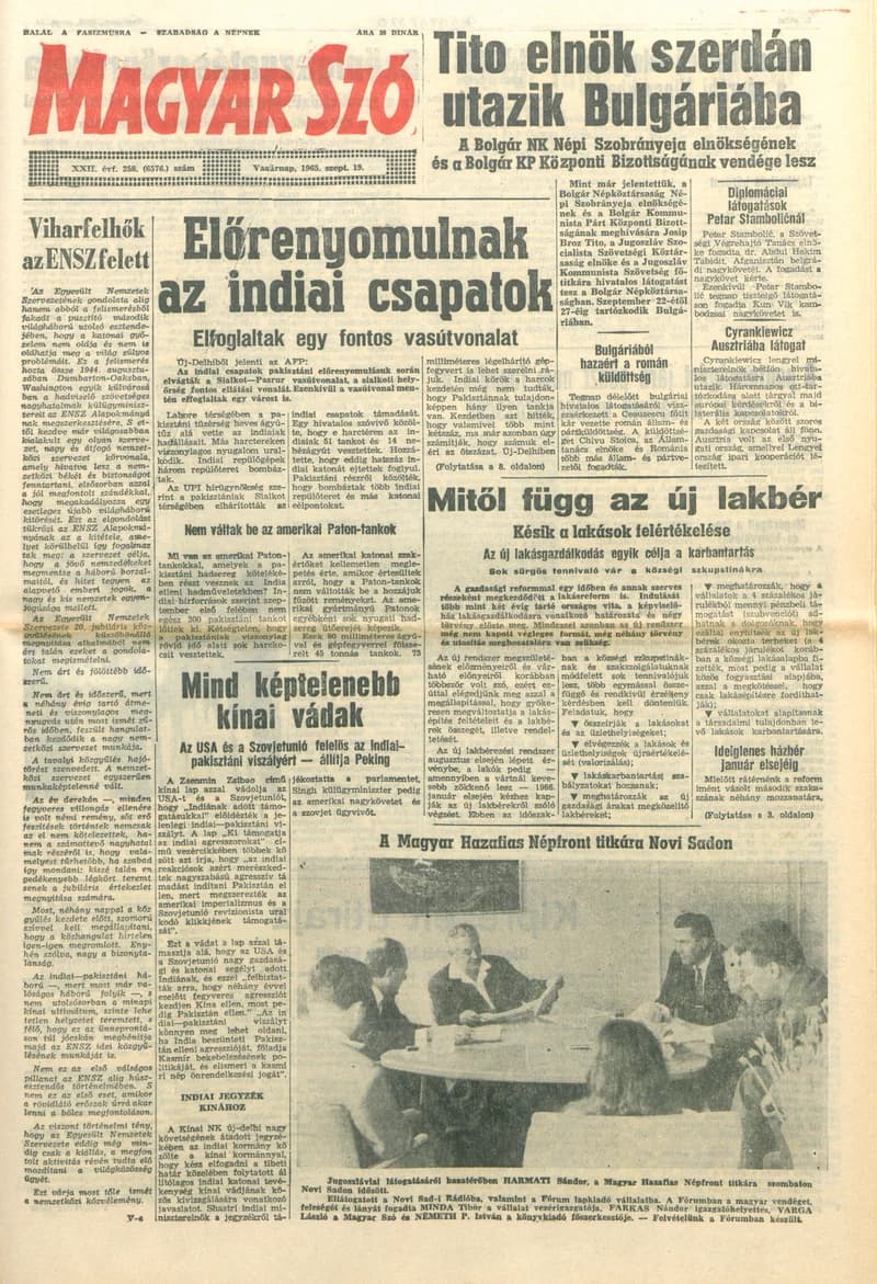Magyar Szó, 22. évf. 1965. szeptember 19. 258. sz. 1–24. oldal