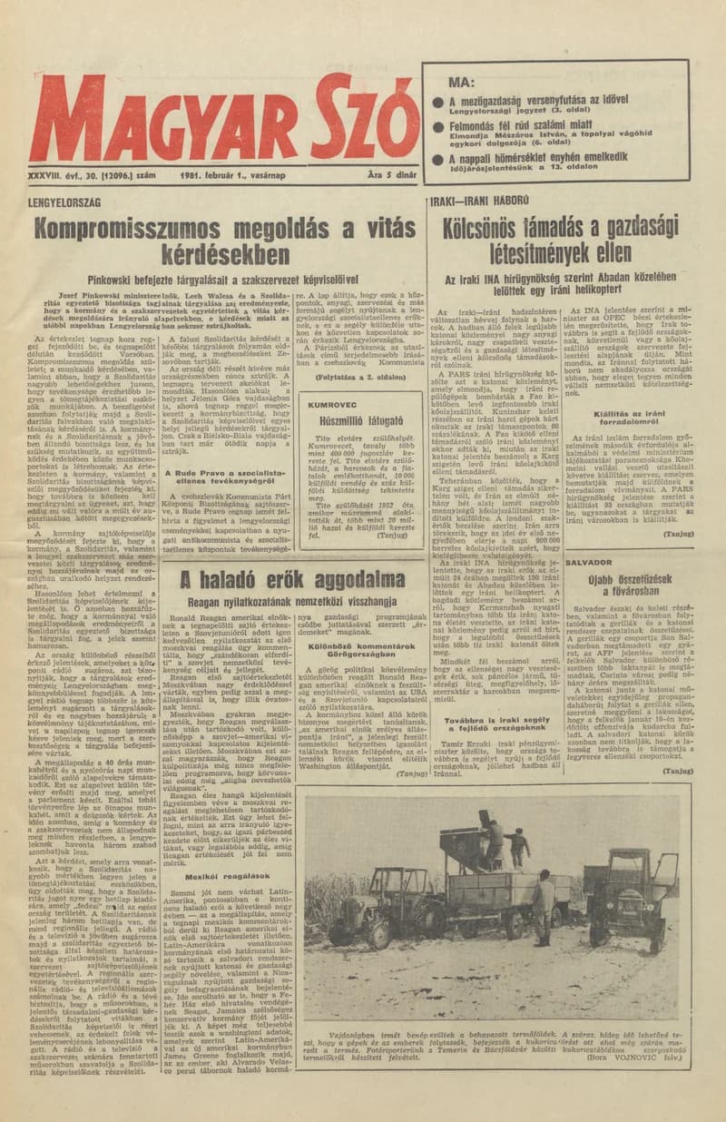 Magyar Szó, 38. évf. 1981. február 1. 30. sz.