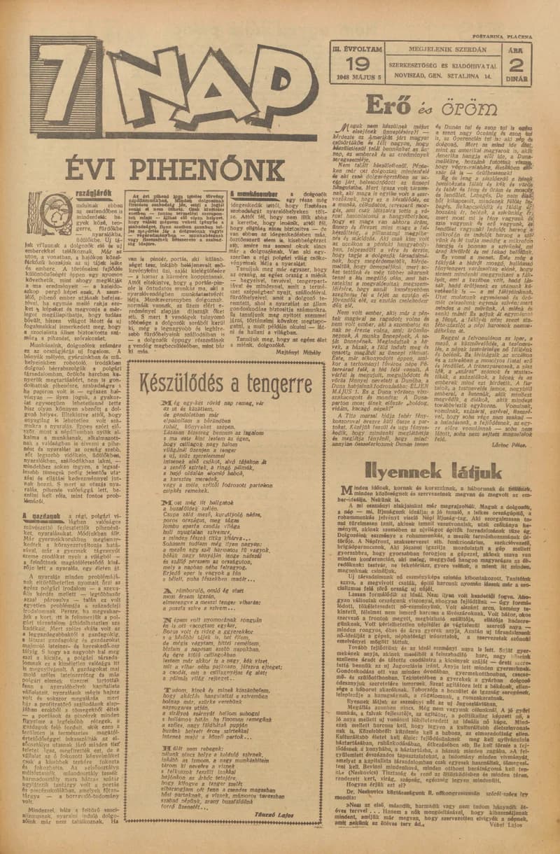 7 Nap, 3. évf. 1948. május 5. 19. sz. 1–4. oldal
